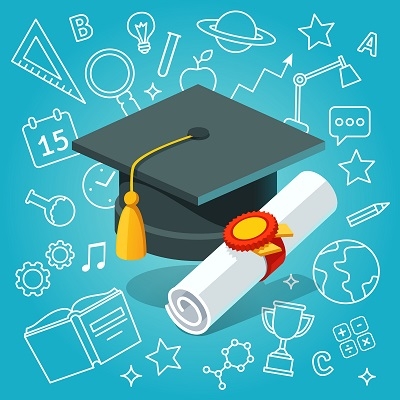 Chapéu de formatura e certificado para hacker ético